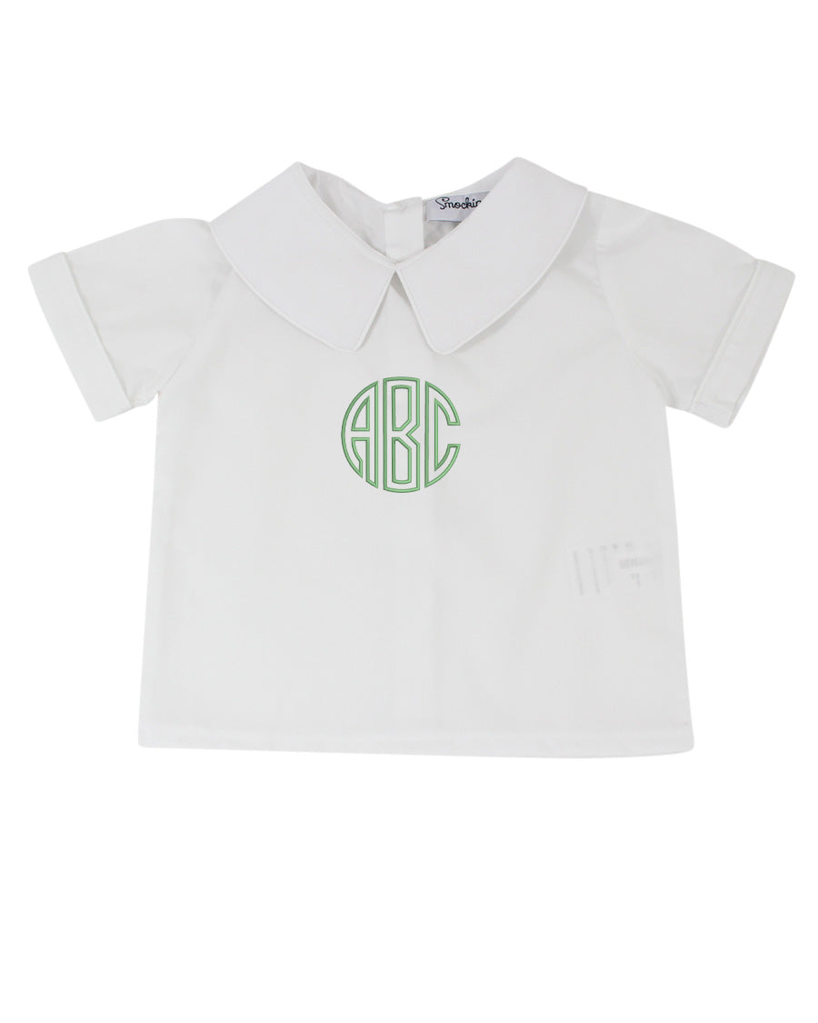 Boys Peter Pan Collar Short Sleeve Shirt Smockingbird