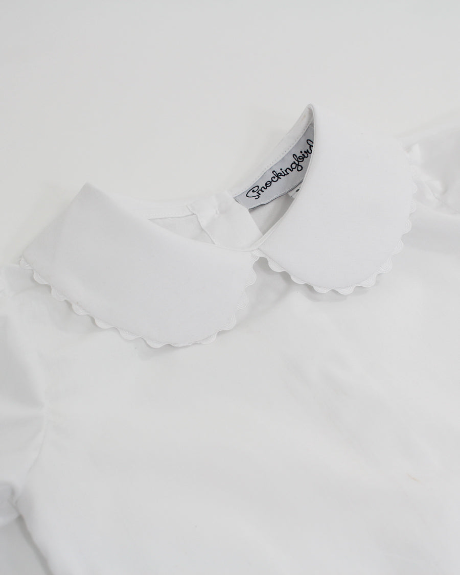 Girls Peter Pan Collar Short Sleeve Shirt Smockingbird