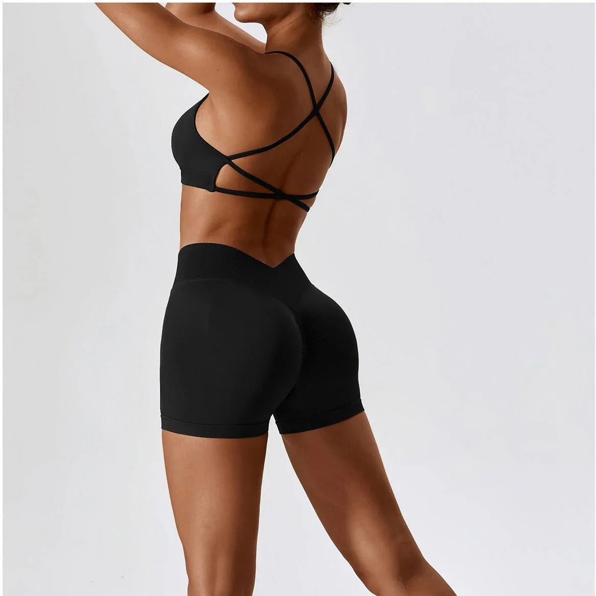 Sienna V Back Shorts Rockstar Peach