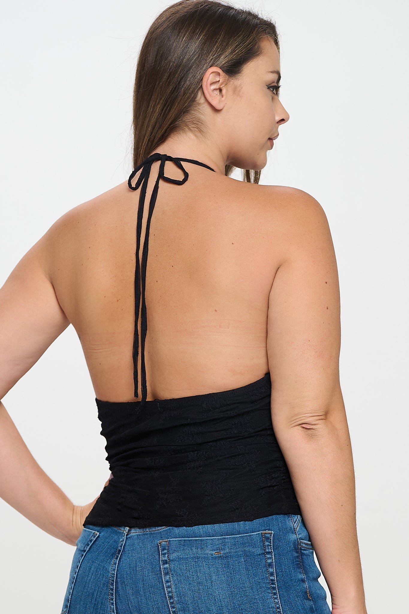 Halter Neck Ruffle Top Bella Moda Latina