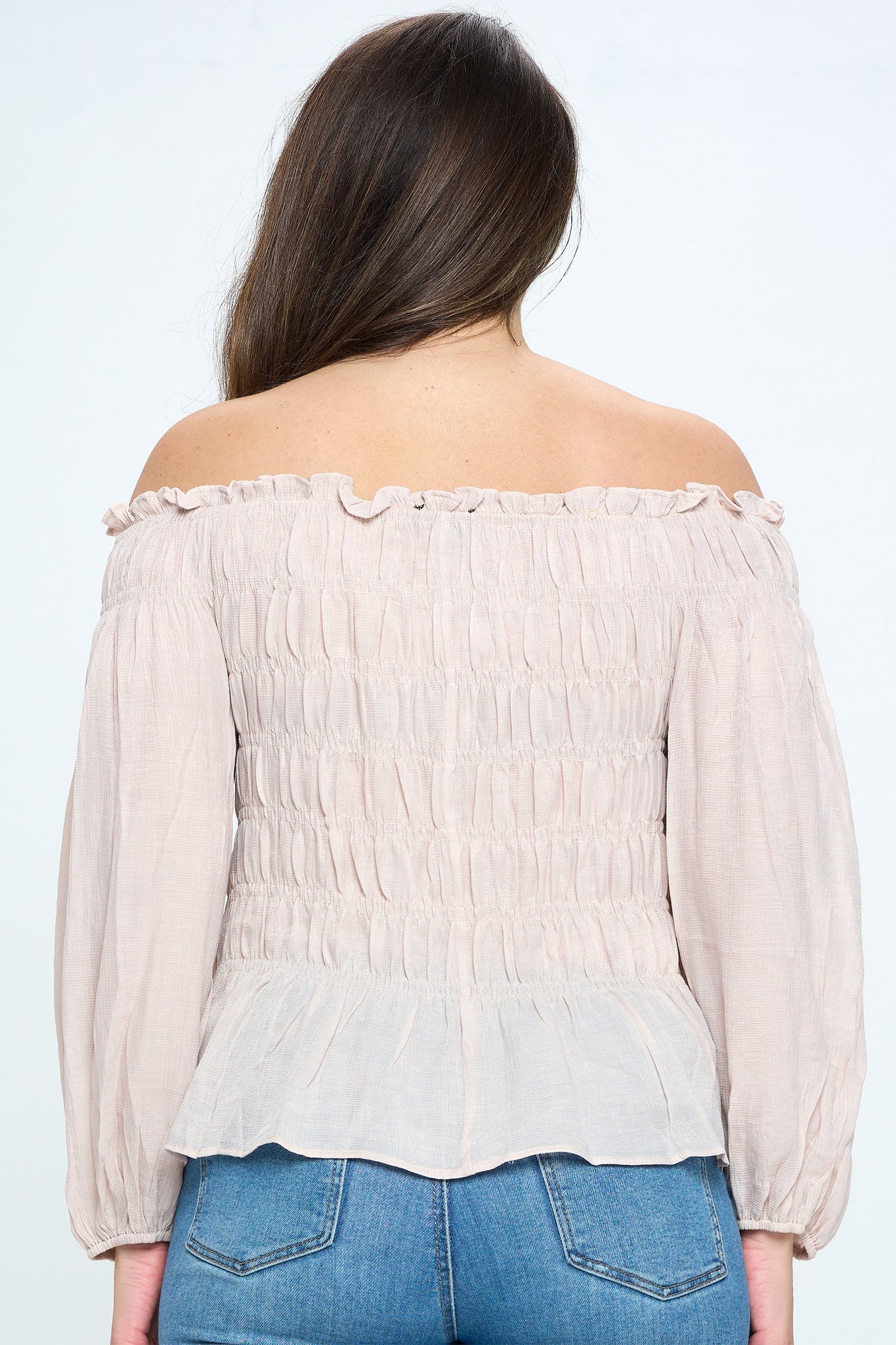 Off Shoulder Long Sleeve Top Bella Moda Latina