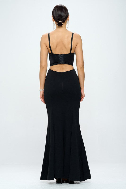 Beaded Bustier Mermaid Maxi Dress Bella Moda Latina