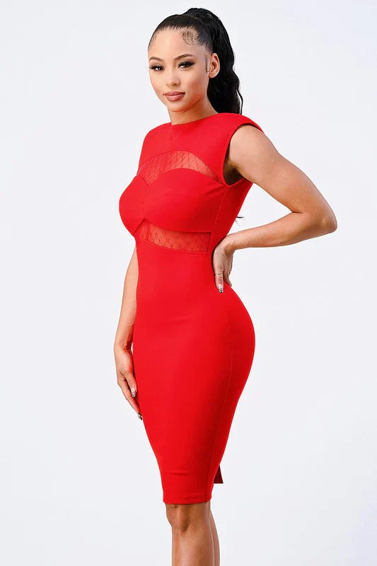 Fishnet Bodycon Midi Dress Bella Moda Latina