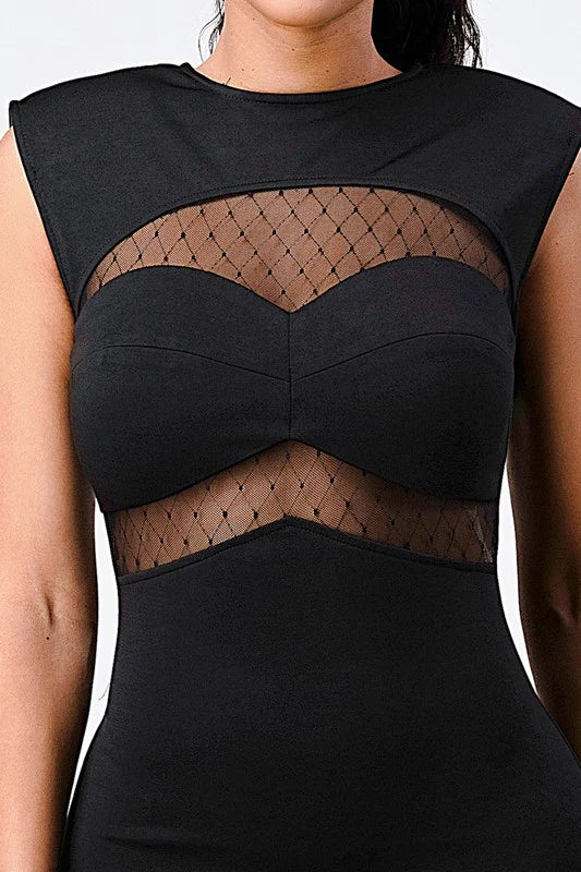 Fishnet Bodycon Midi Dress Bella Moda Latina