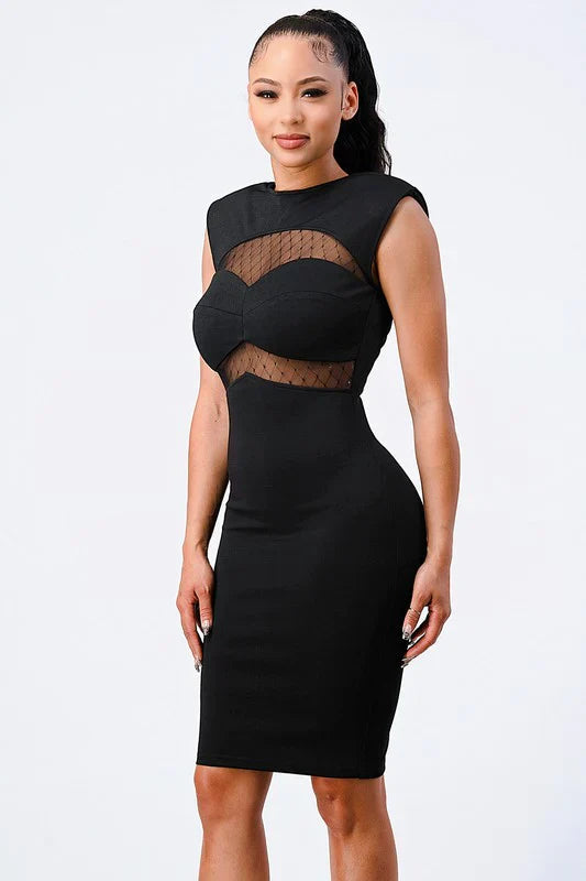 Fishnet Bodycon Midi Dress Bella Moda Latina