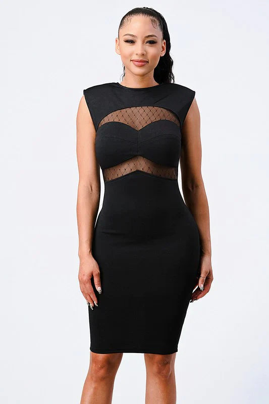 Fishnet Bodycon Midi Dress Bella Moda Latina