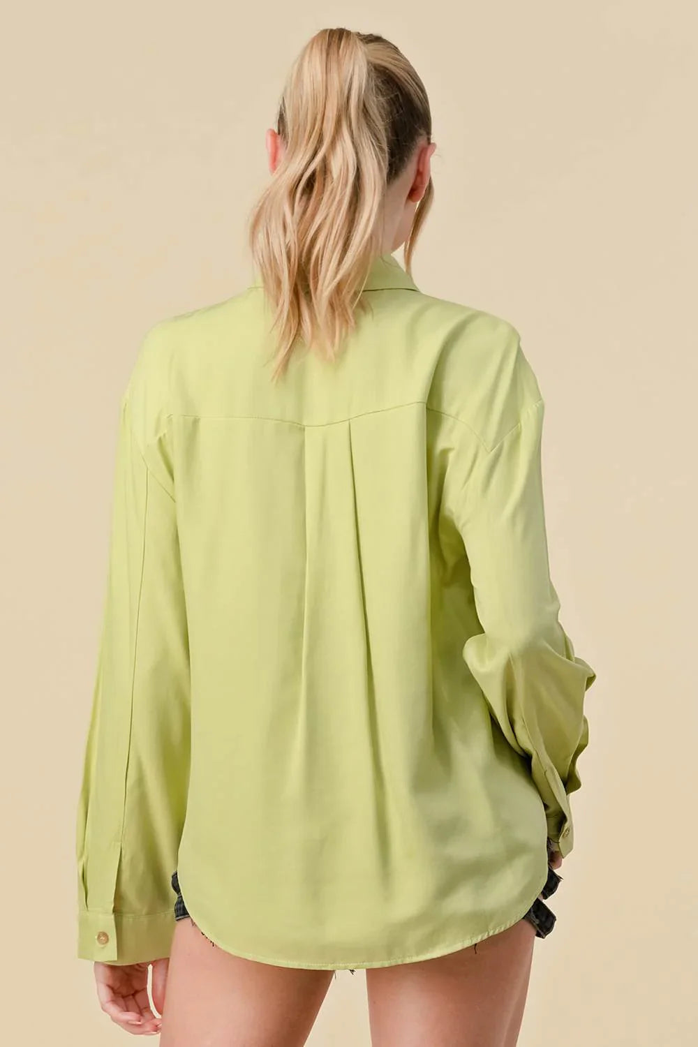 BASIC COLLARED BUTTON DOWN LONG SLEEVES SHIRTS Bella Moda Latina