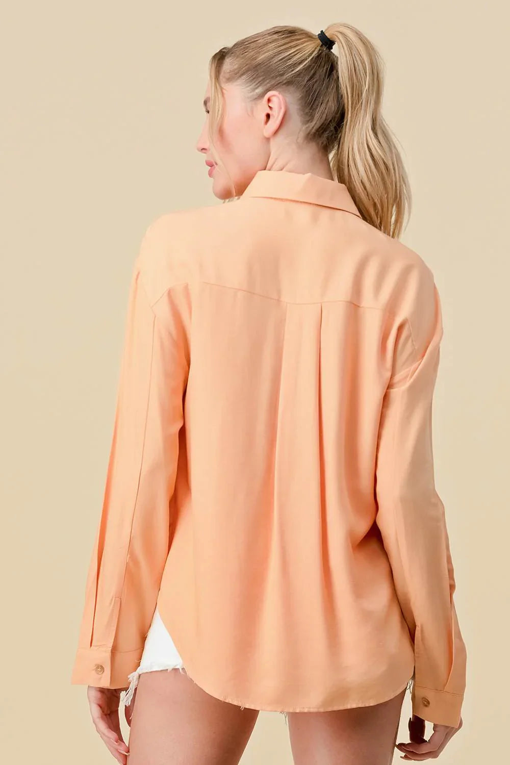 BASIC COLLARED BUTTON DOWN LONG SLEEVES SHIRTS Bella Moda Latina