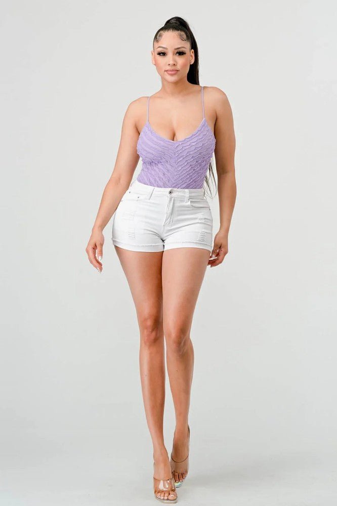 SEXY MESH CHEVRON PATTERN BODYSUIT Bella Moda Latina