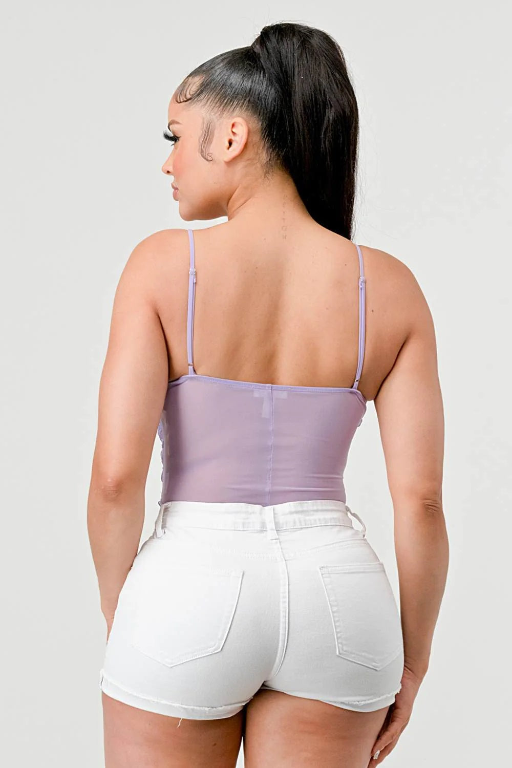 SEXY MESH CHEVRON PATTERN BODYSUIT Bella Moda Latina