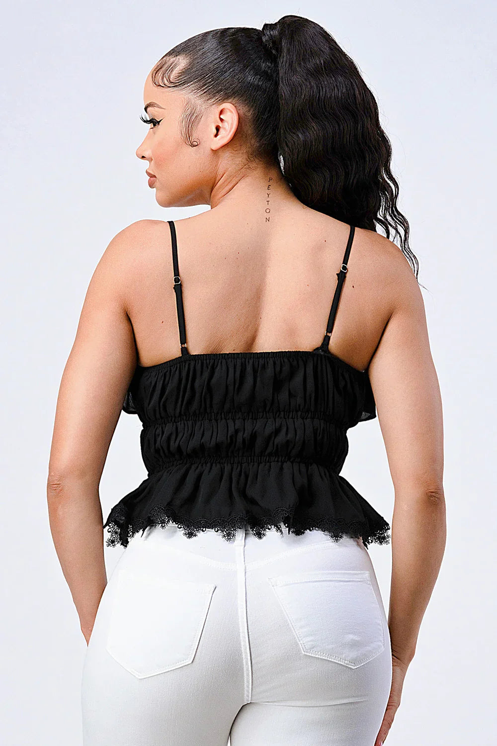 SMOCKED RUFFLED SWEETHEART TOP Bella Moda Latina