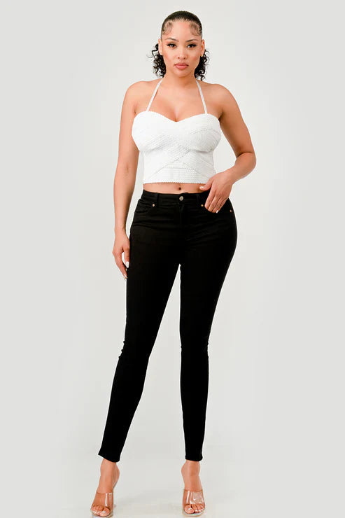 ZIG ZAG BANDAGE CROP TUBE TOP Bella Moda Latina