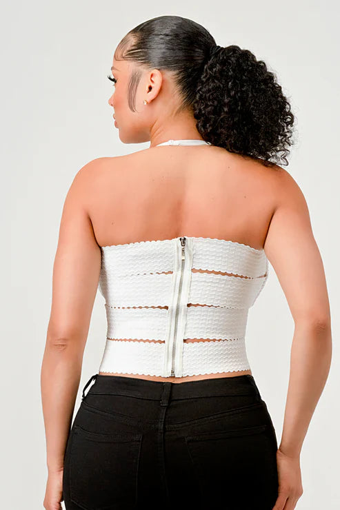 ZIG ZAG BANDAGE CROP TUBE TOP Bella Moda Latina