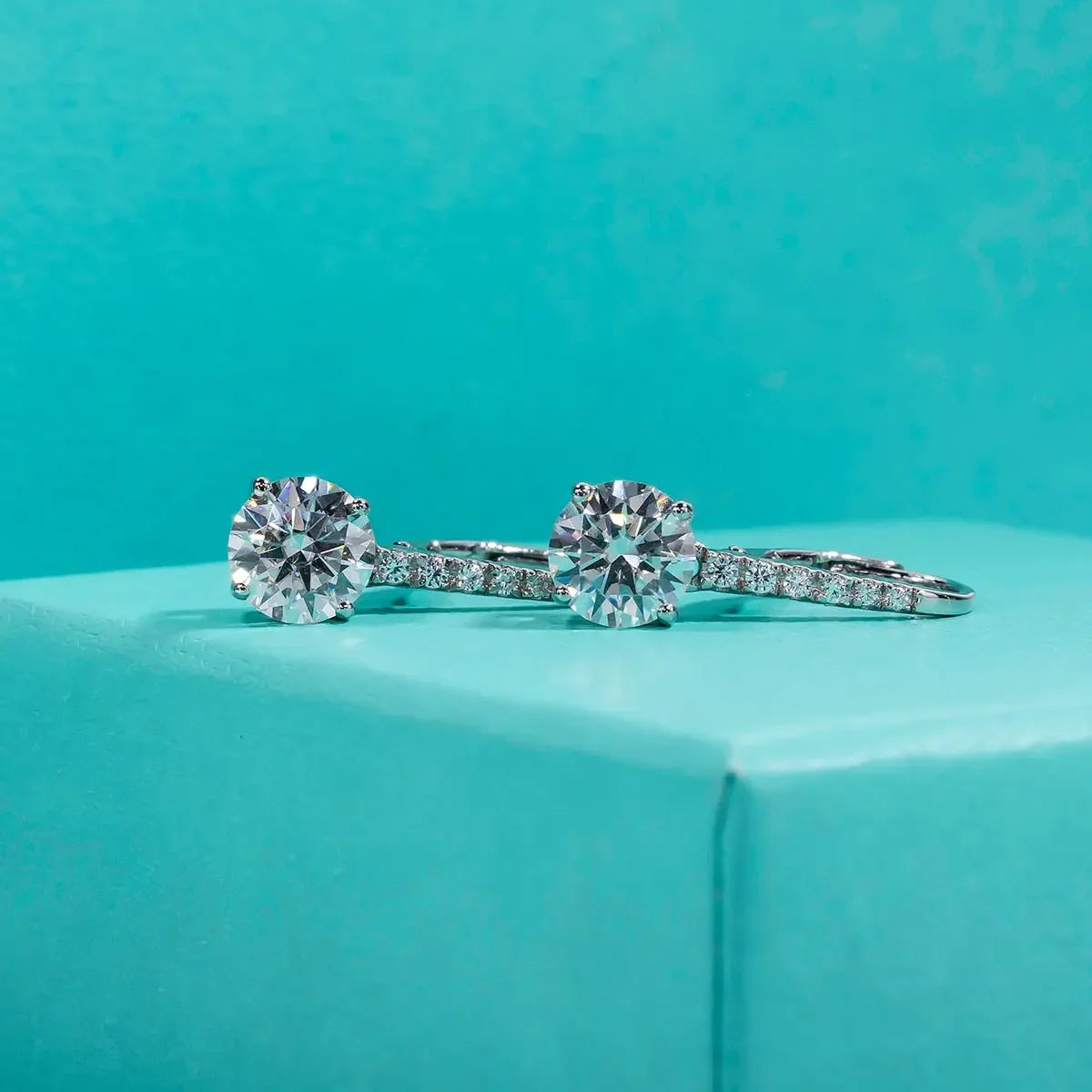 Lovely 1 Carat D Color Moissanite Dangle Drop 925 Sterling Silver Earrings With GRA Certificate