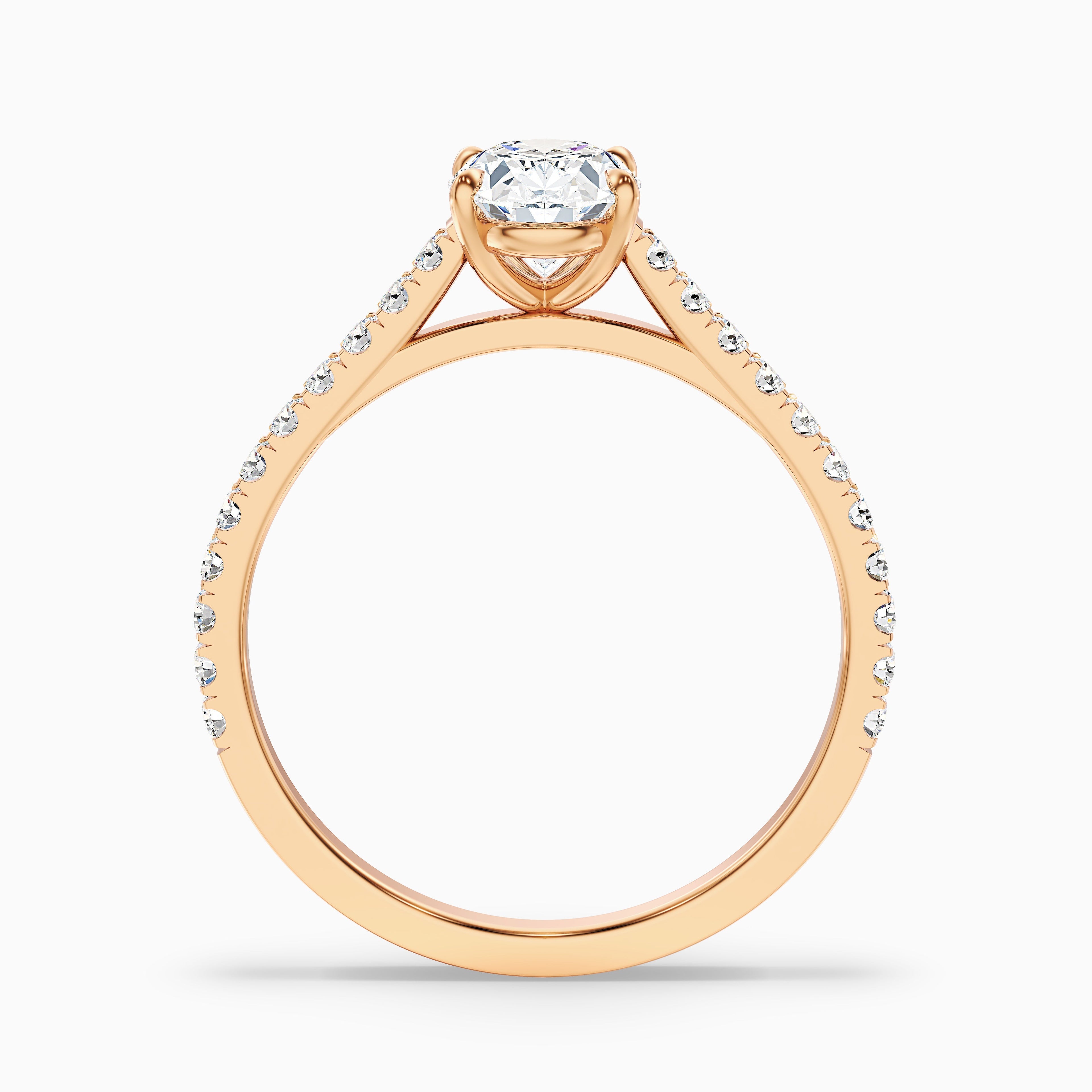 Diana 4.5 Carat Oval Side Stone Pave Moissanite Diamond Ring in Platinum