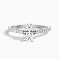Diana 5.5 Carat Oval Side Stone Pave Moissanite Diamond Ring in 10k White Gold