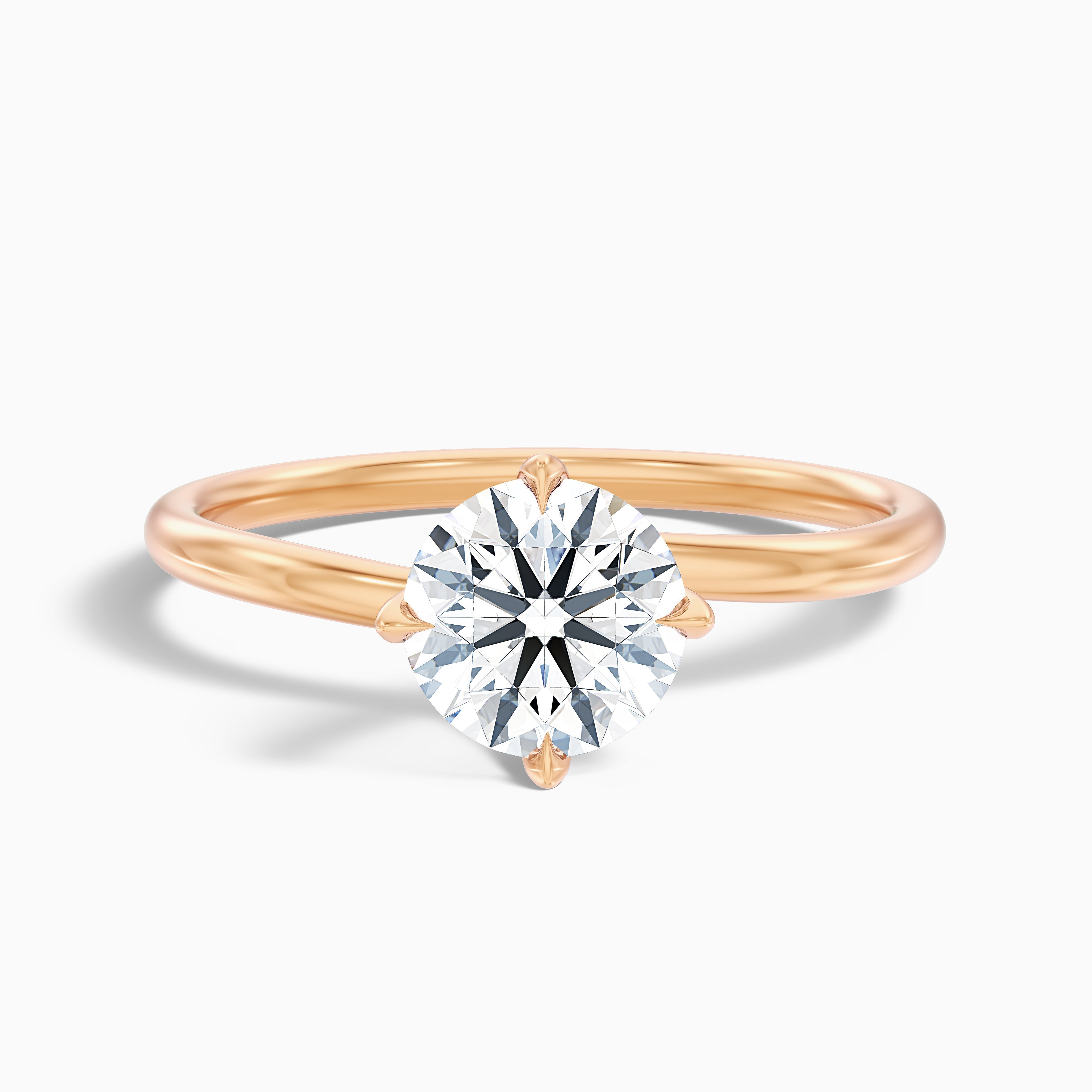 Daisy 4.5 Carat Round Solitaire Moissanite Diamond Ring in 10k Rose Gold