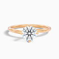 Daisy 5.5 Carat Round Solitaire Moissanite Diamond Ring in 14k Rose Gold