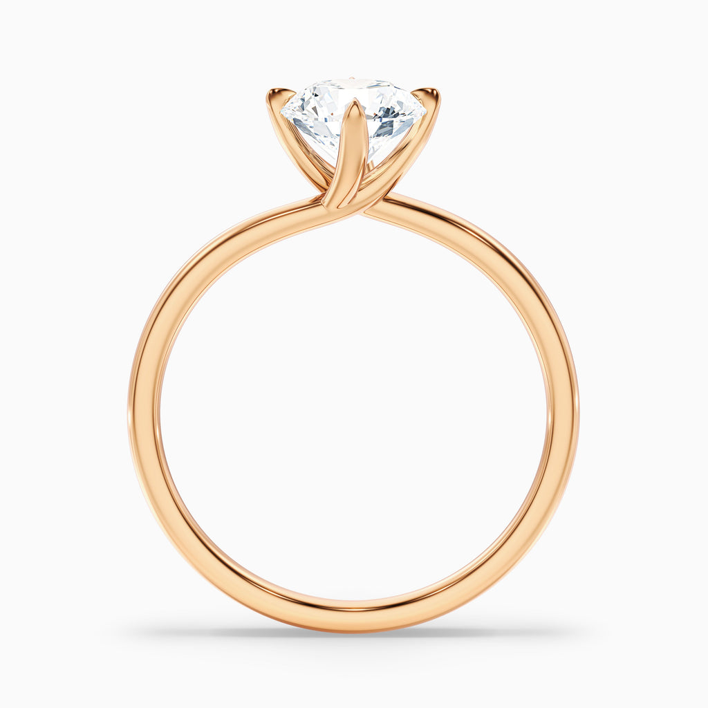 Daisy 2 Carat Round Solitaire Moissanite Diamond Ring in 18k Rose Gold