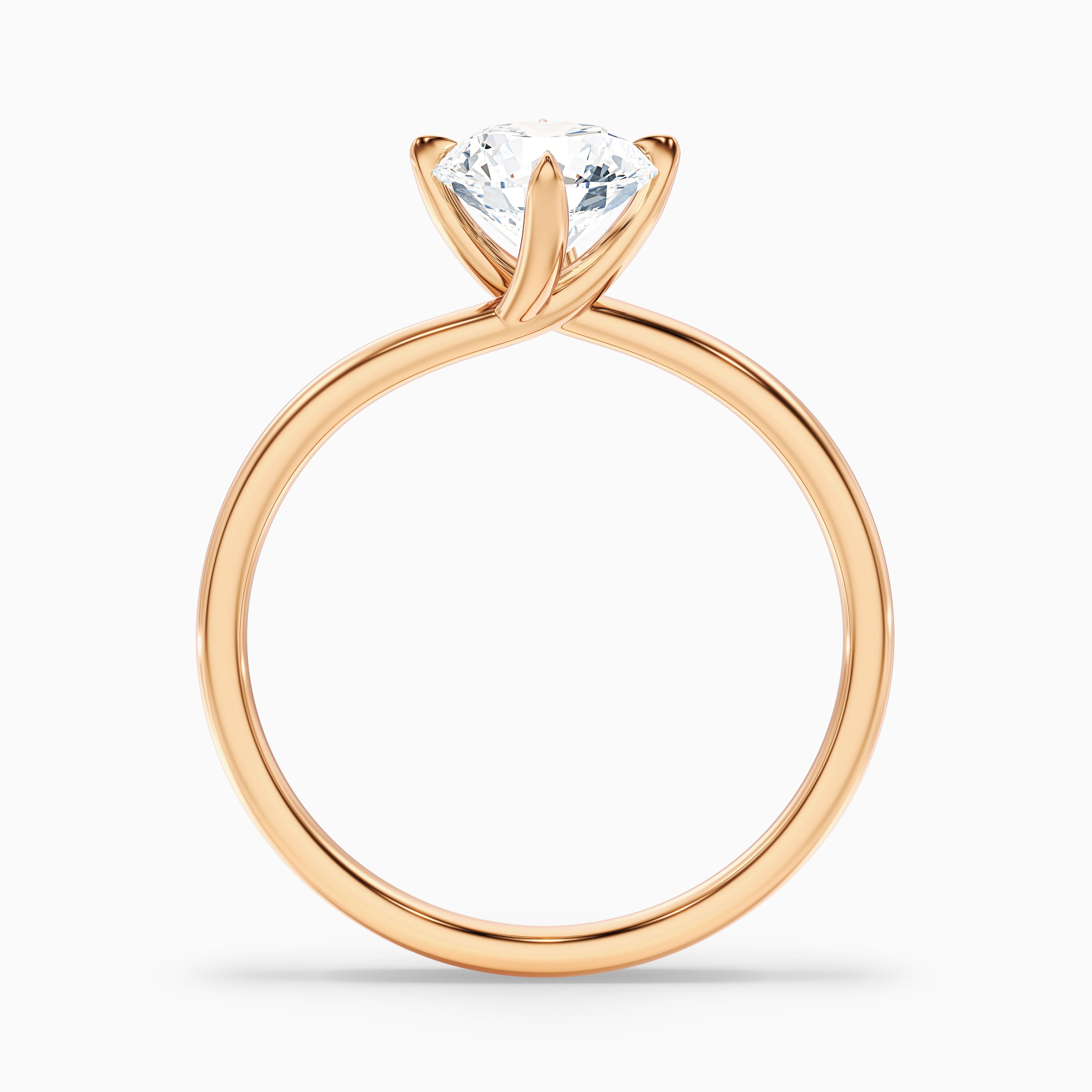 Daisy 5 Carat Round Solitaire Moissanite Diamond Ring in 10k Yellow Gold