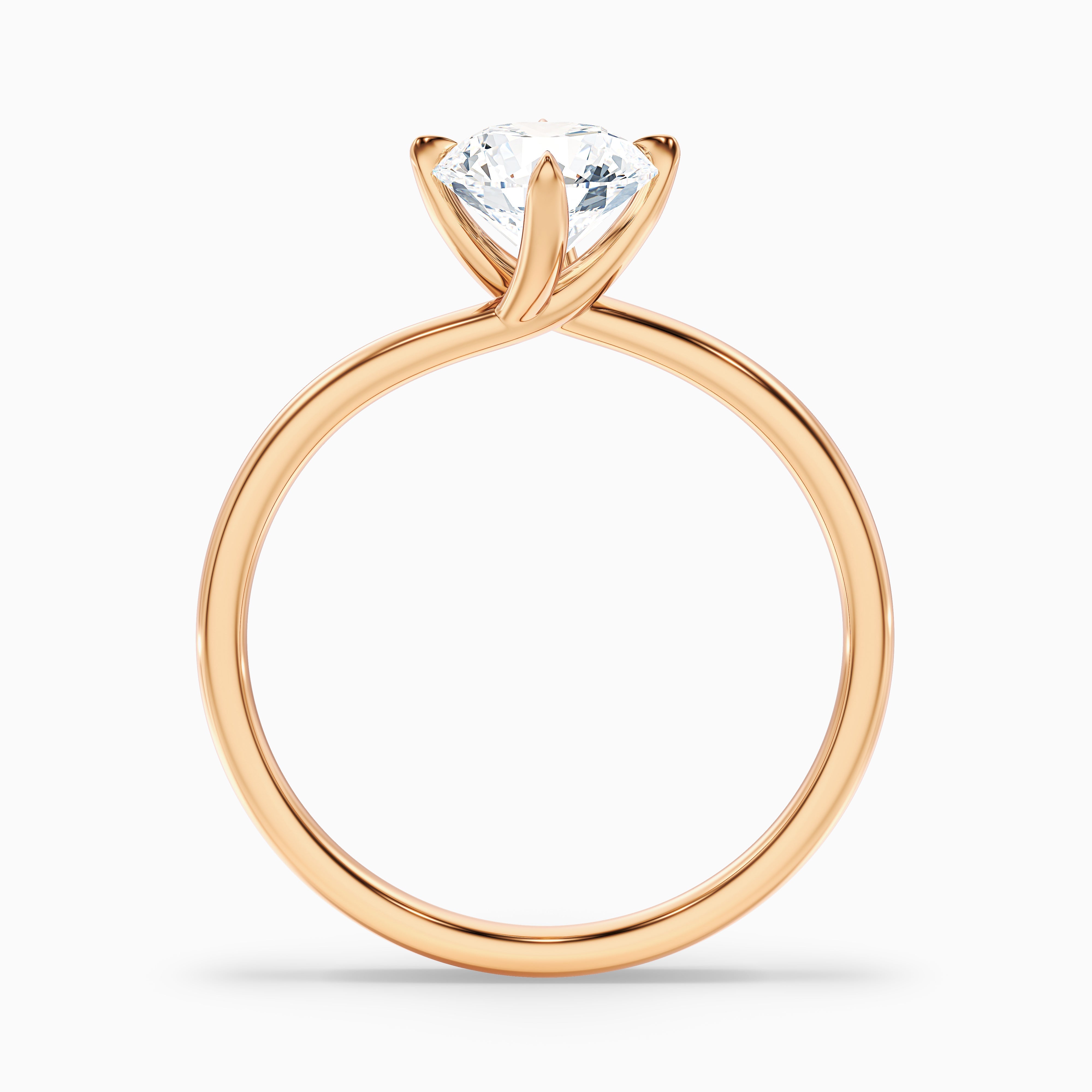 Daisy 3 Carat Round Solitaire Moissanite Diamond Ring in 18k Yellow Gold