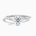 Daisy 5 Carat Round Solitaire Moissanite Diamond Ring in 14k White Gold