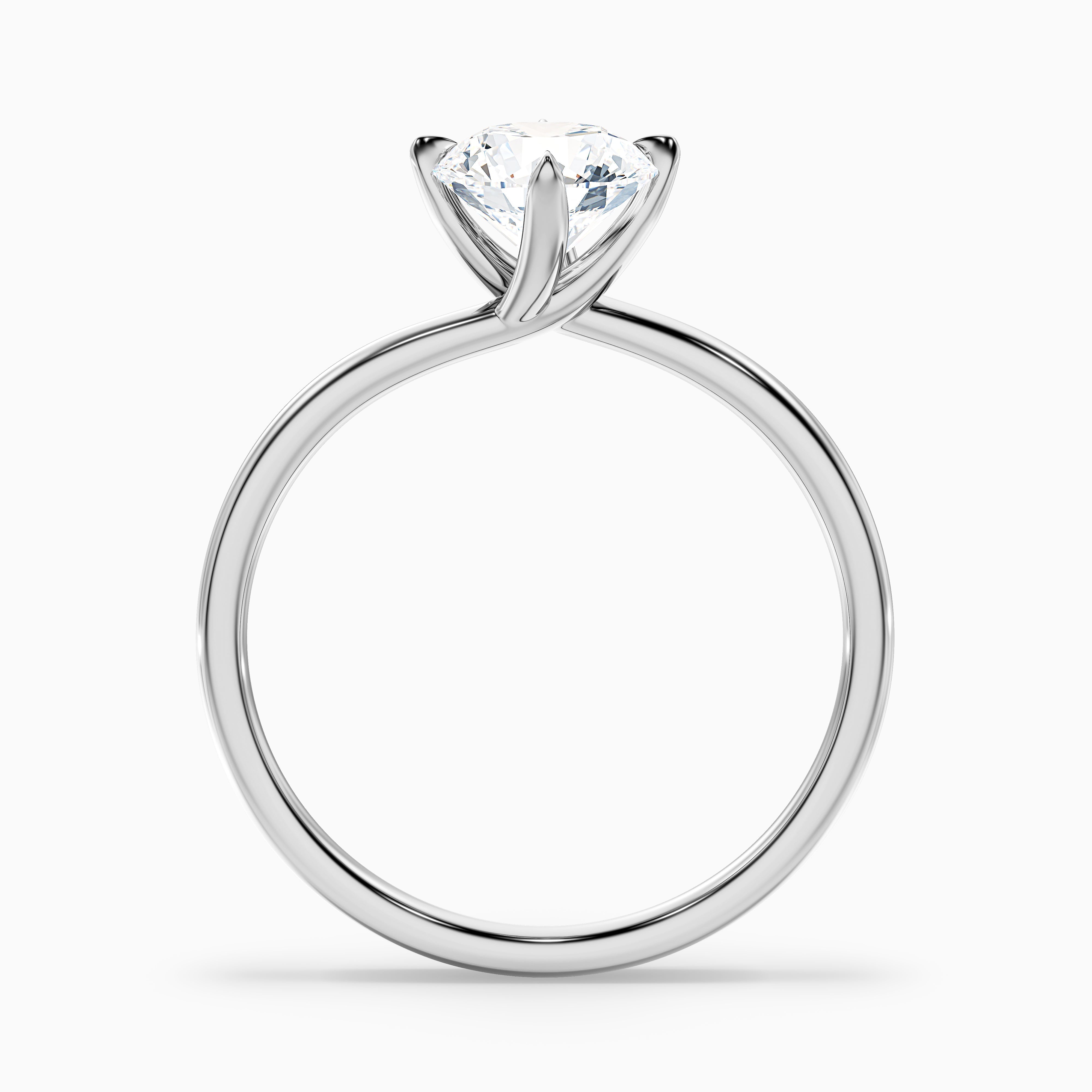 Daisy 4 Carat Round Solitaire Moissanite Diamond Ring in Platinum