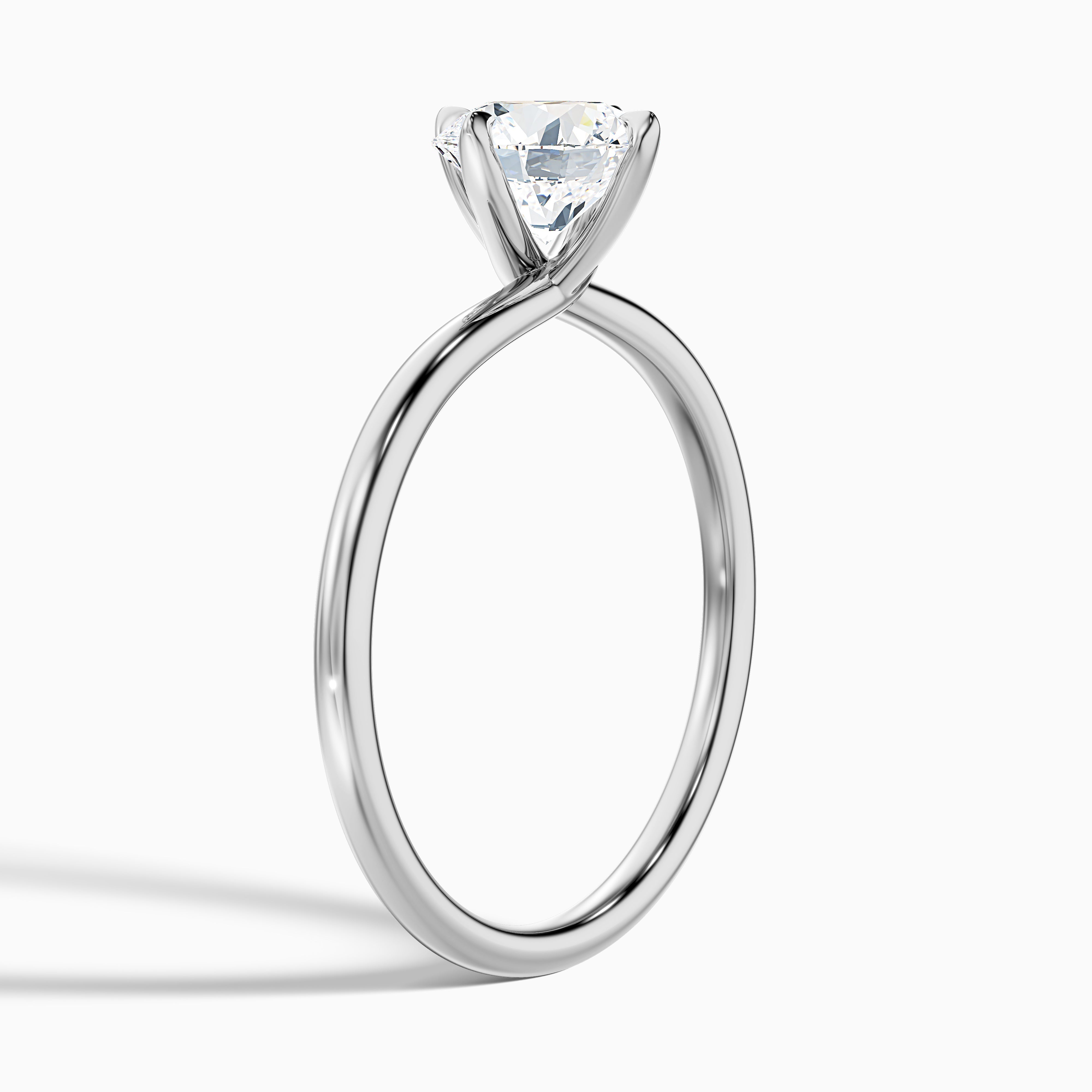 Daisy 4.5 Carat Round Solitaire Moissanite Diamond Ring in 18k White Gold