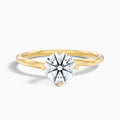 Daisy 5 Carat Round Solitaire Moissanite Diamond Ring in 10k Yellow Gold