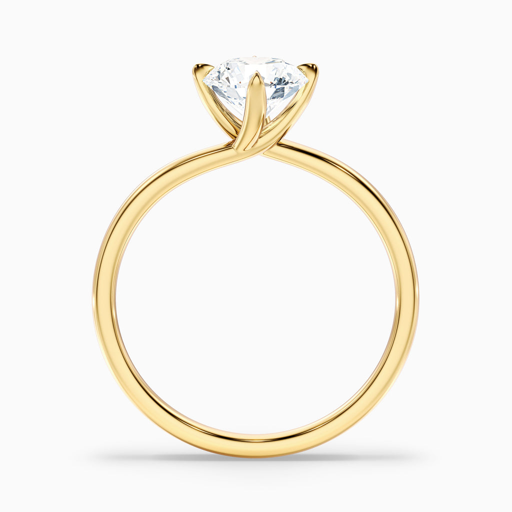 Daisy 3.5 Carat Round Solitaire Moissanite Diamond Ring in 18k White Gold