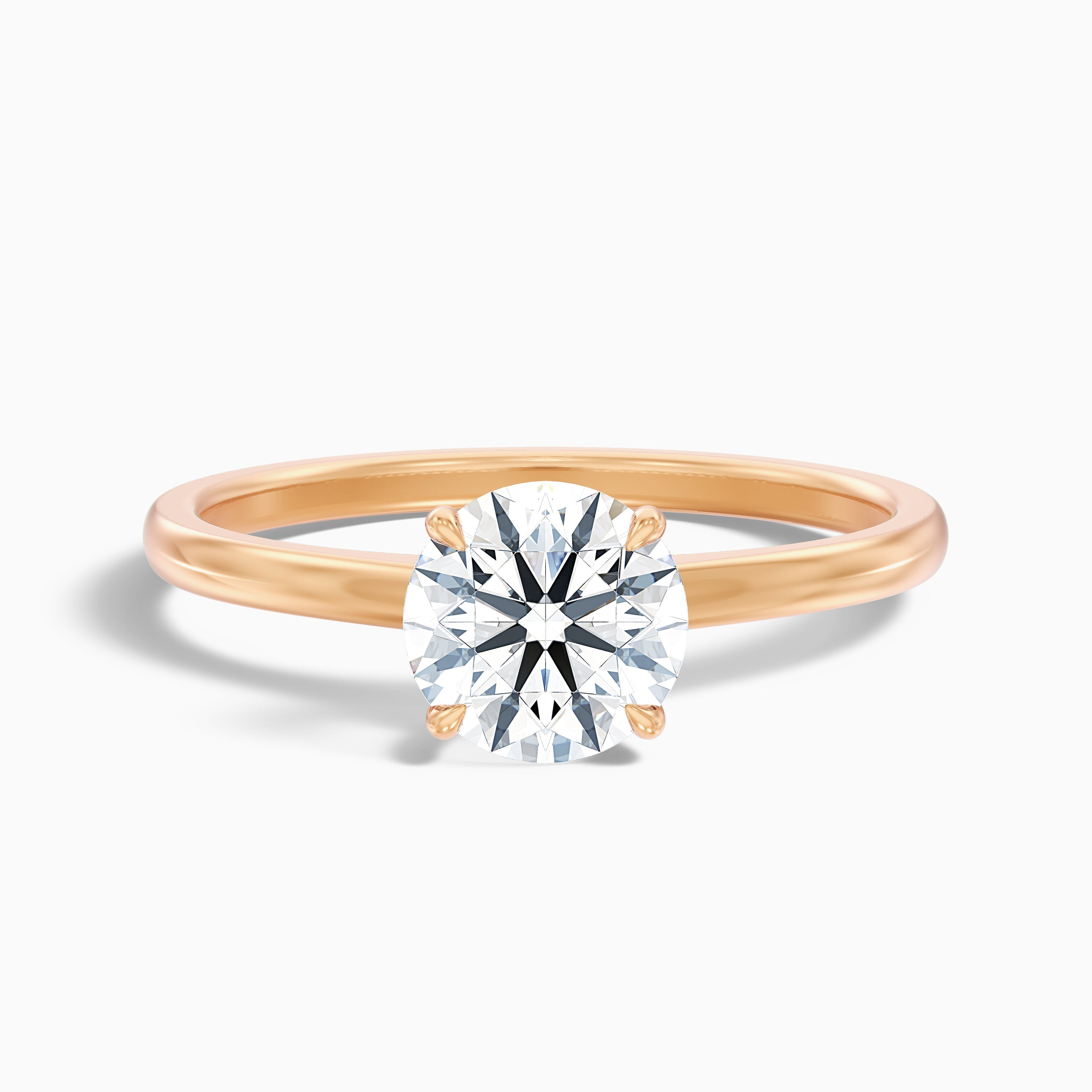 April 4 Carat Round Solitaire Moissanite Diamond Ring in 14k White Gold