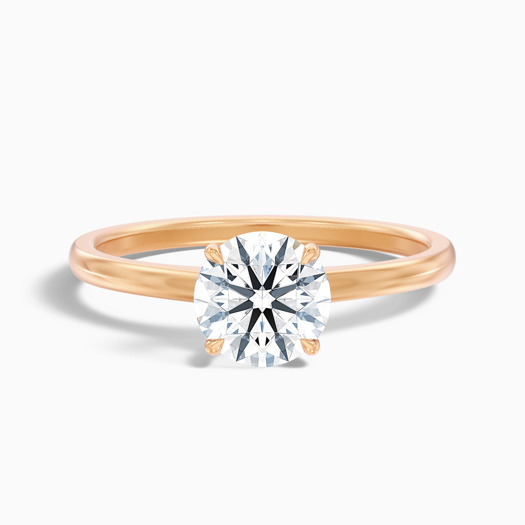 April 3 Carat Round Solitaire Moissanite Diamond Ring in Platinum
