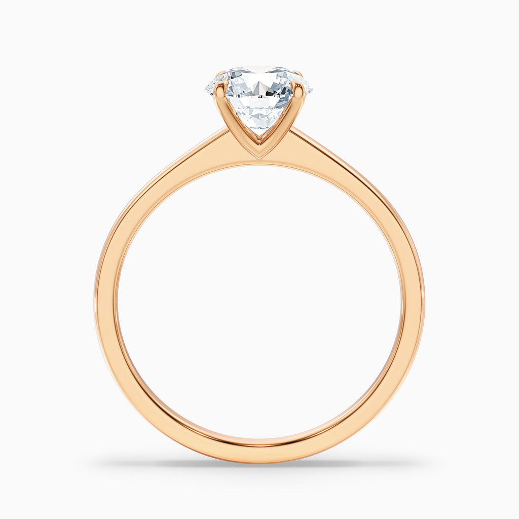 April 1.5 Carat Round Solitaire Moissanite Diamond Ring in 18k Rose Gold