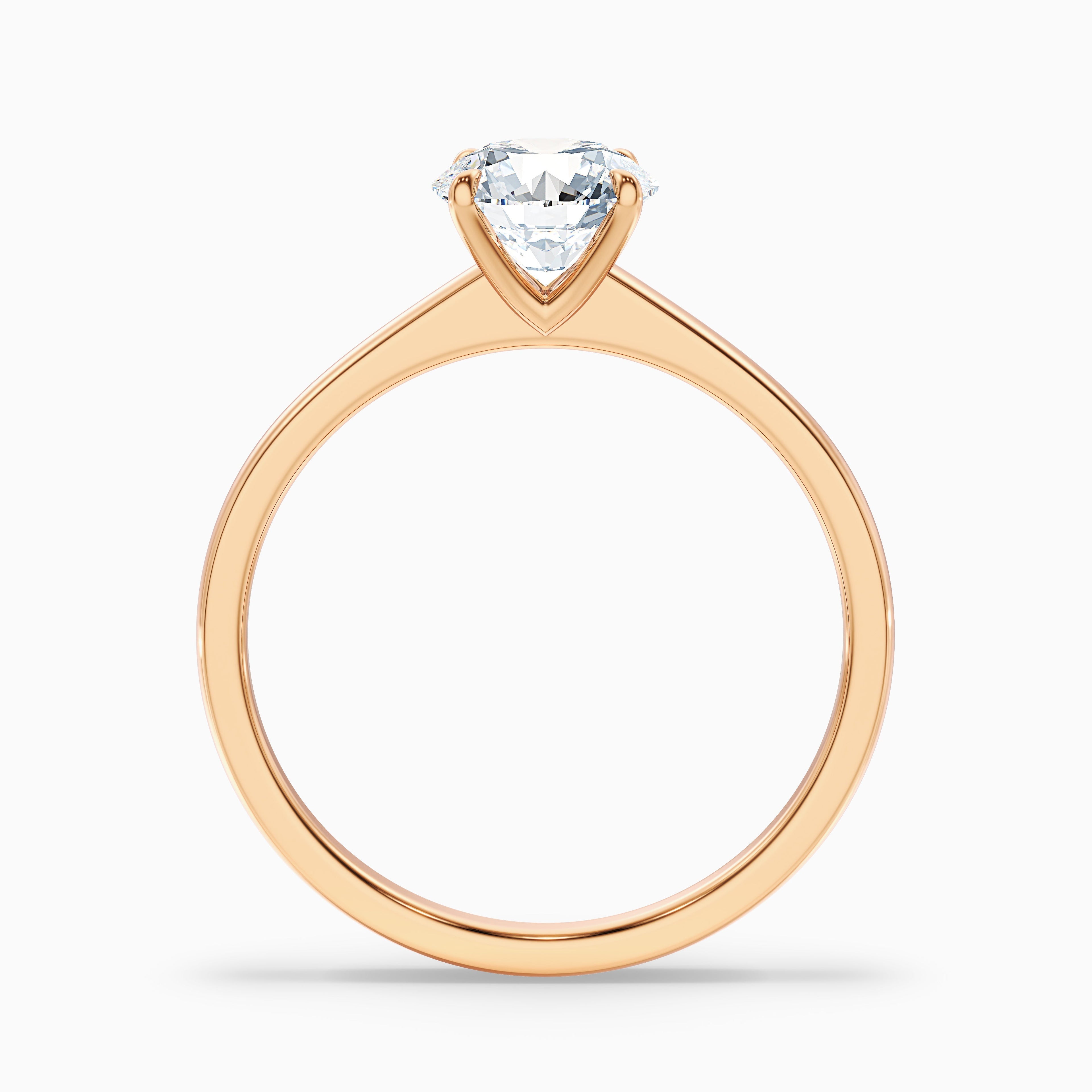 April 1.5 Carat Round Solitaire Moissanite Diamond Ring in 18k Yellow Gold