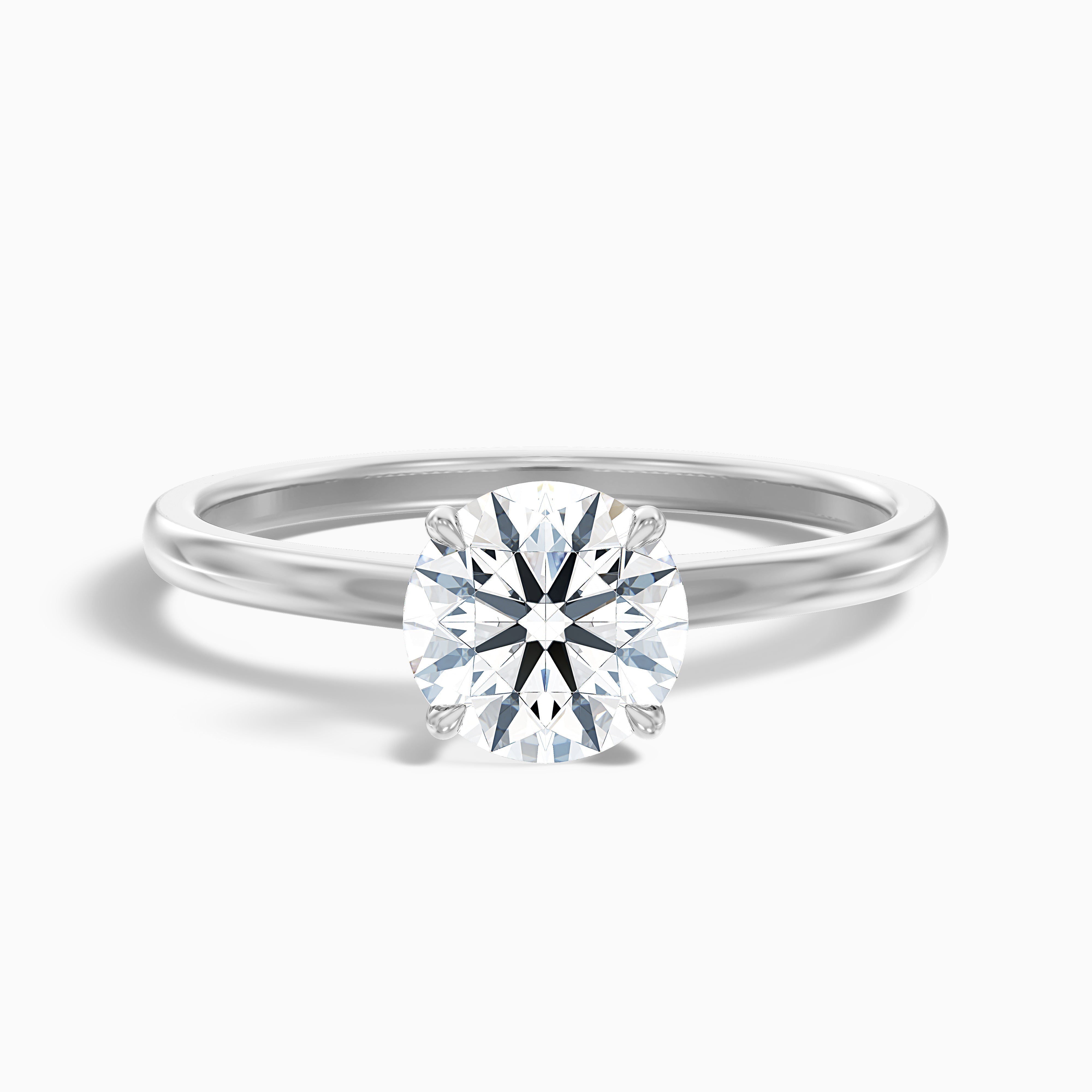 April 5 Carat Round Solitaire Moissanite Diamond Ring in 18k White Gold