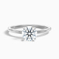 April 4.5 Carat Round Solitaire Moissanite Diamond Ring in 10k White Gold