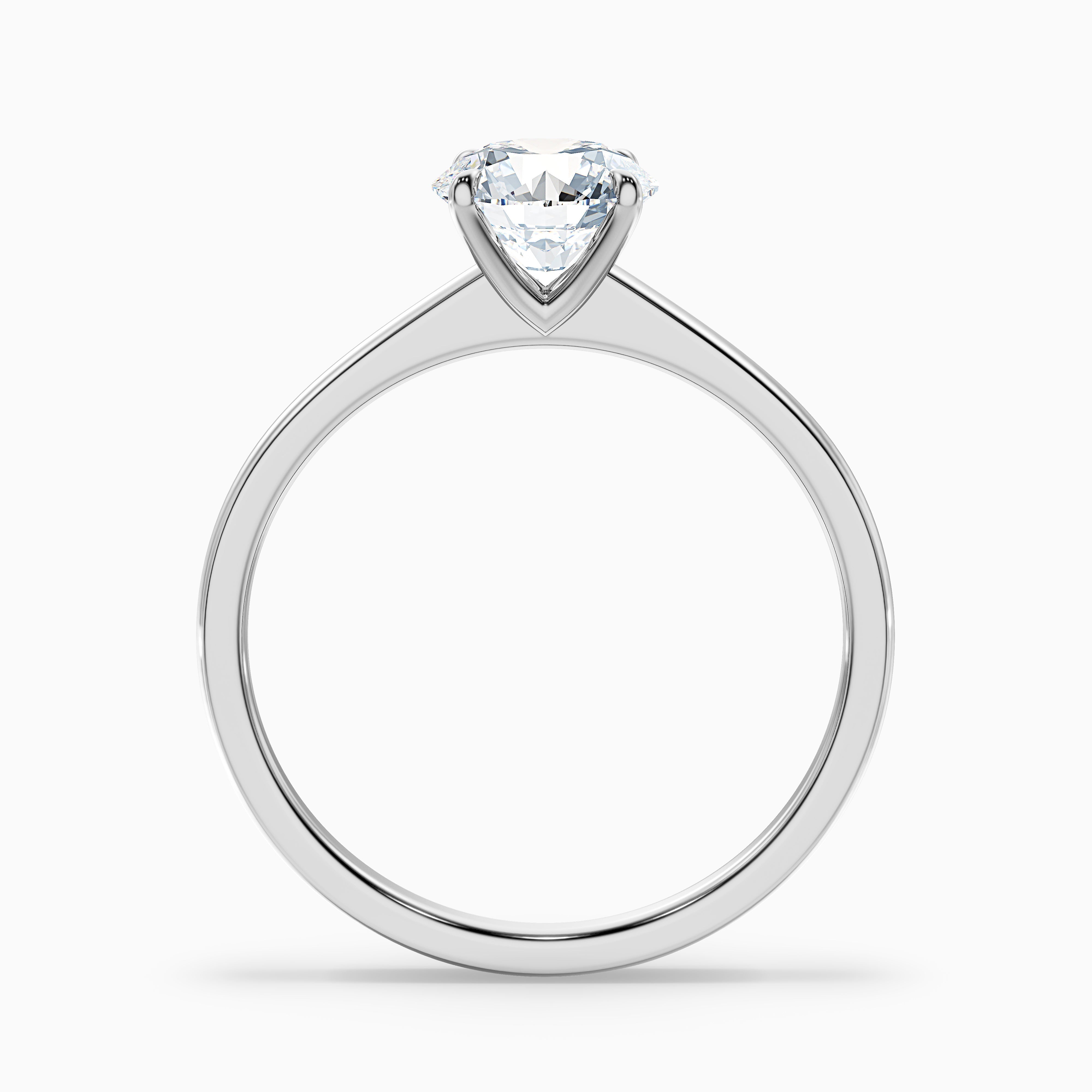 April 4 Carat Round Solitaire Moissanite Diamond Ring in Platinum