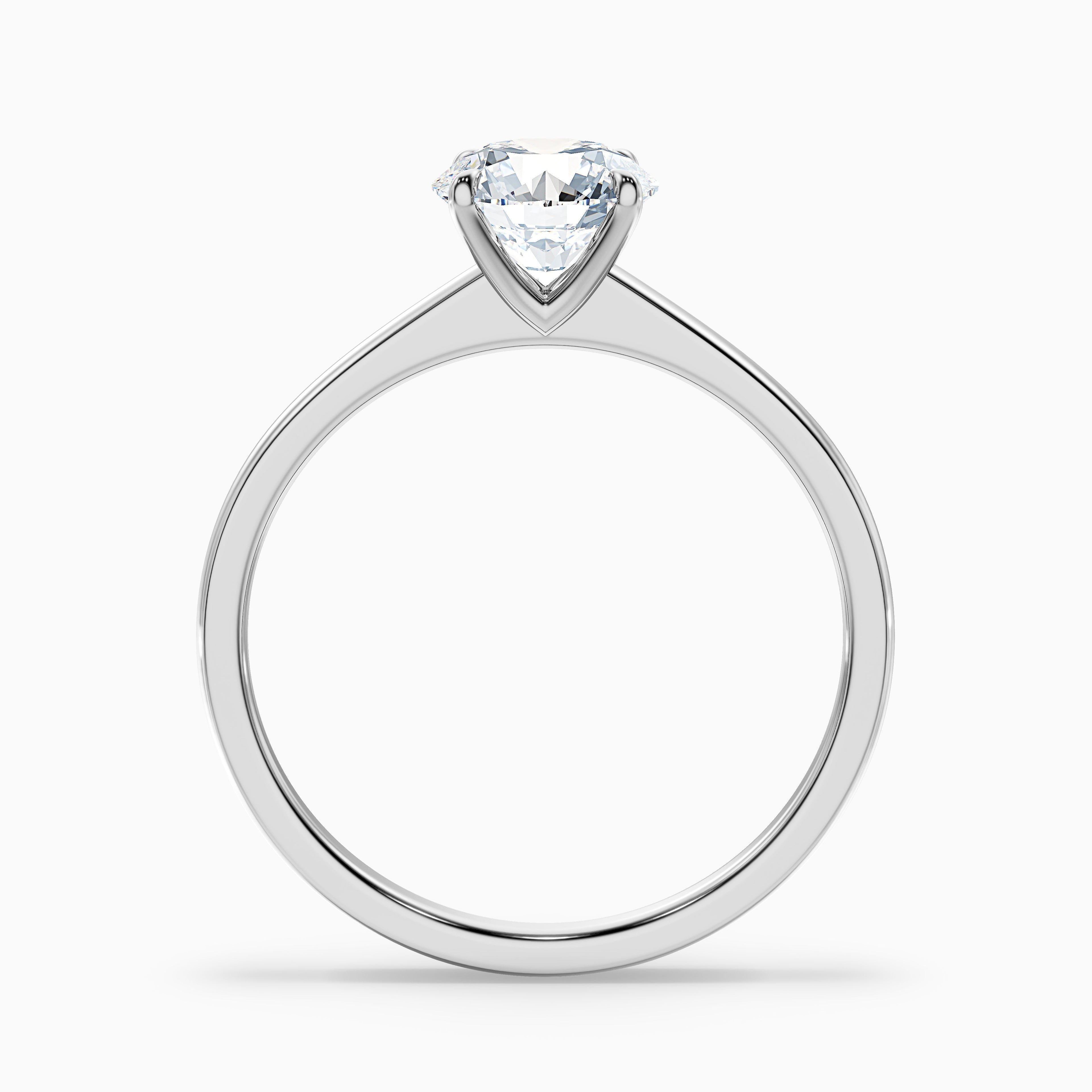 April 5.5 Carat Round Solitaire Moissanite Diamond Ring in 10k White Gold