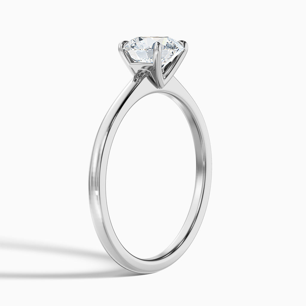 April 3.5 Carat Round Solitaire Moissanite Diamond Ring in 18k White Gold
