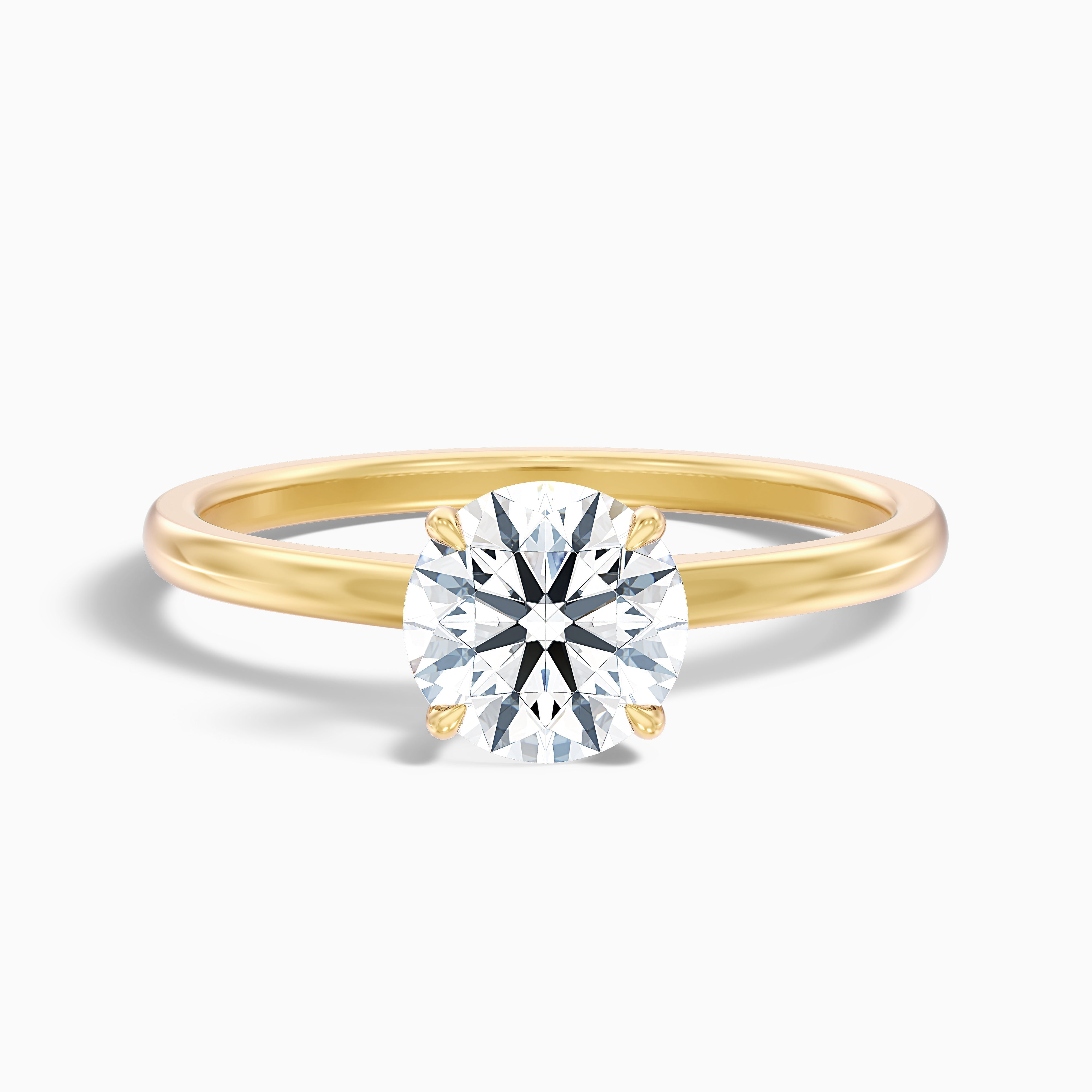 April 2.5 Carat Round Solitaire Moissanite Diamond Ring in 10k Rose Gold