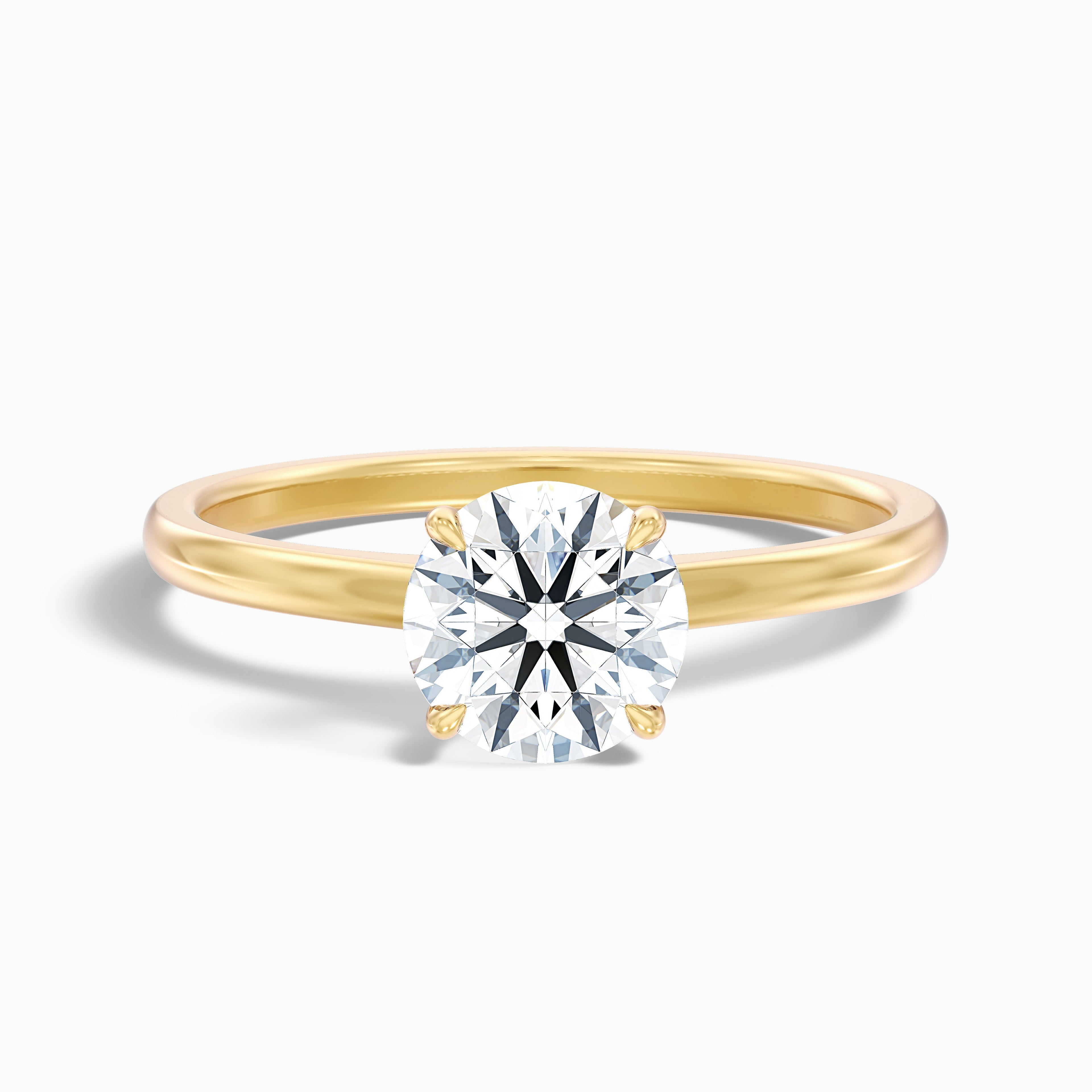April 2 Carat Round Solitaire Moissanite Diamond Ring in 18k White Gold