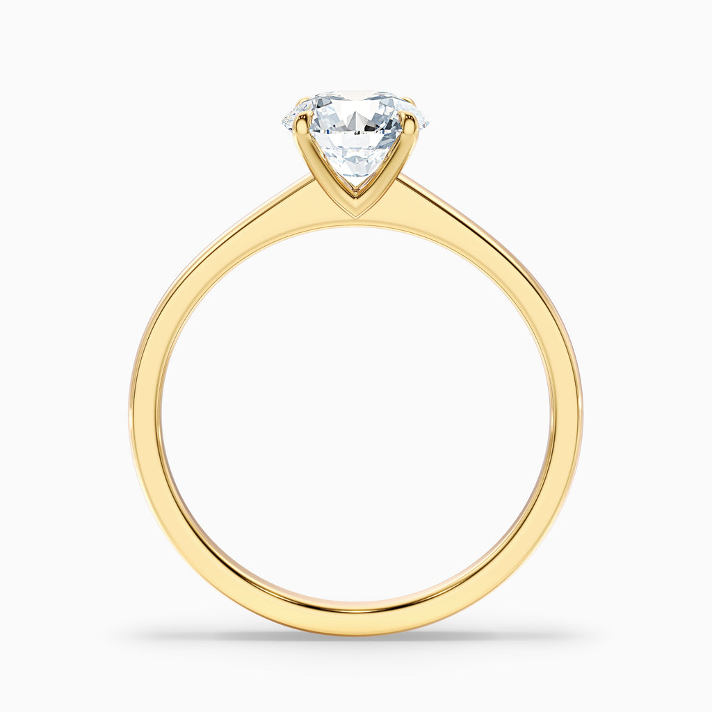 April 2 Carat Round Solitaire Moissanite Diamond Ring in 18k White Gold