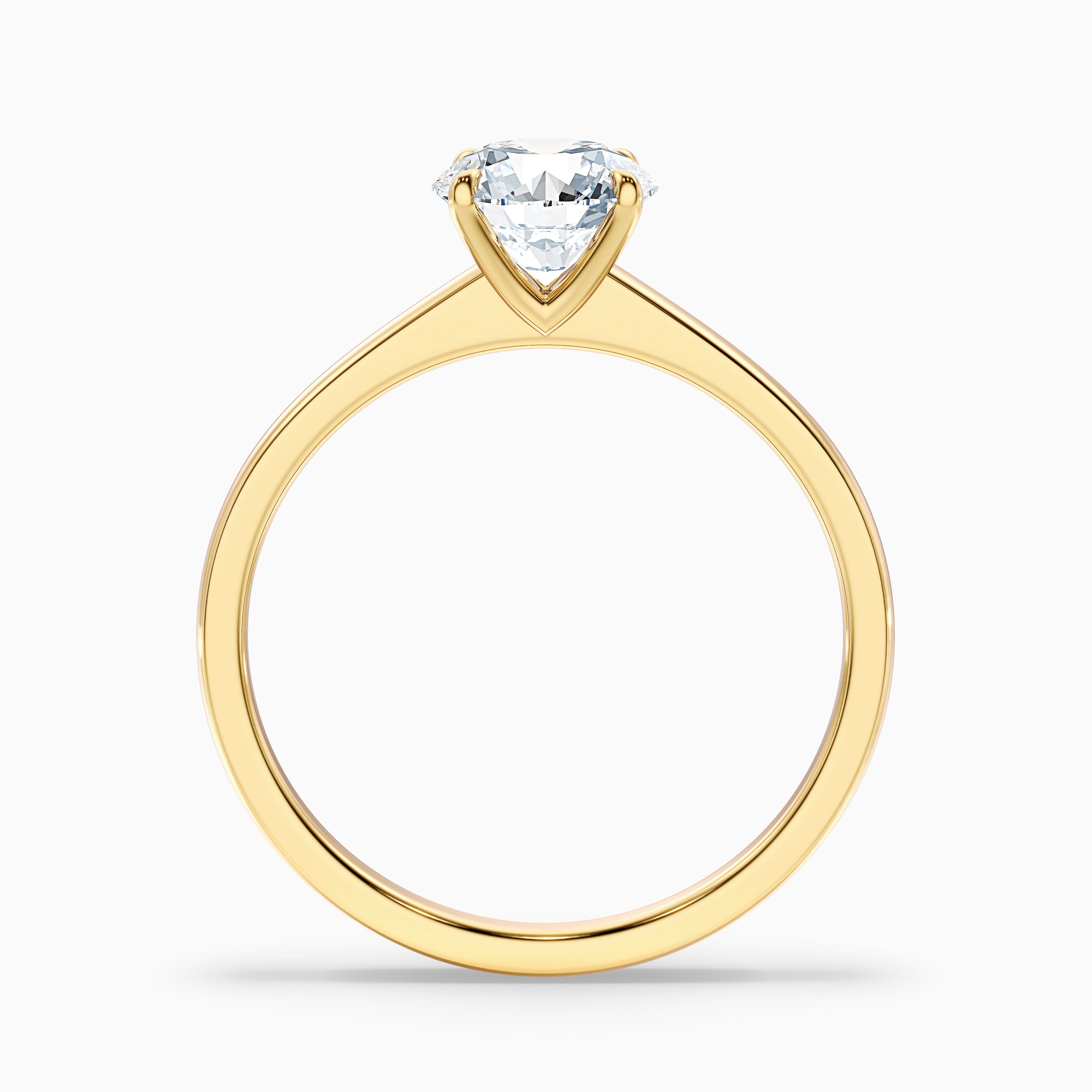 April 2.5 Carat Round Solitaire Moissanite Diamond Ring in 10k Rose Gold