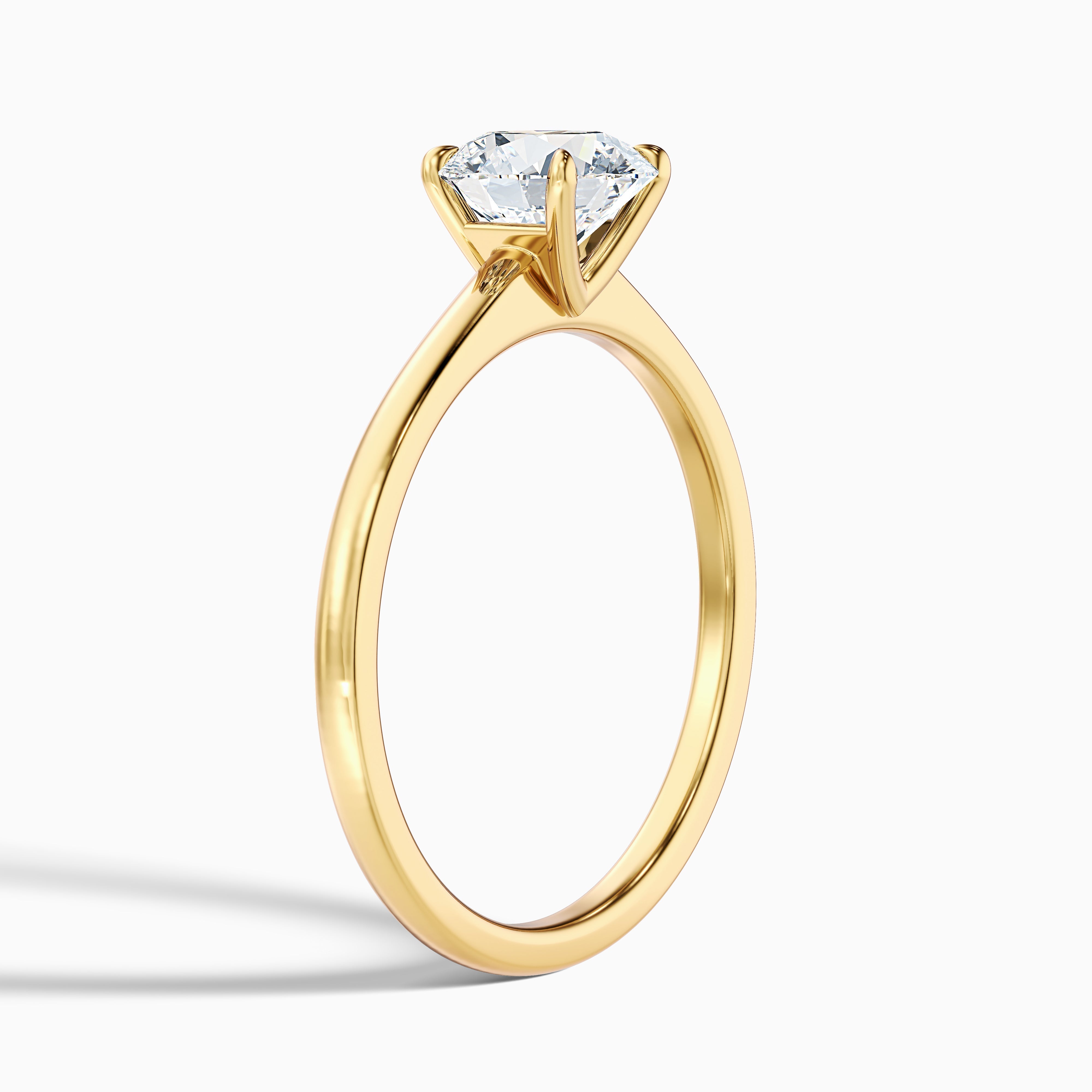April 2 Carat Round Solitaire Moissanite Diamond Ring in Platinum