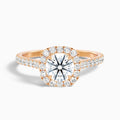 Anika 5.5 Carat Round Halo Pave Moissanite Diamond Ring in 10k Rose Gold