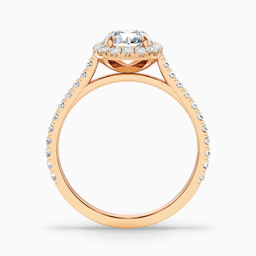 Anika 1.5 Carat Round Halo Pave Moissanite Diamond Ring in Platinum