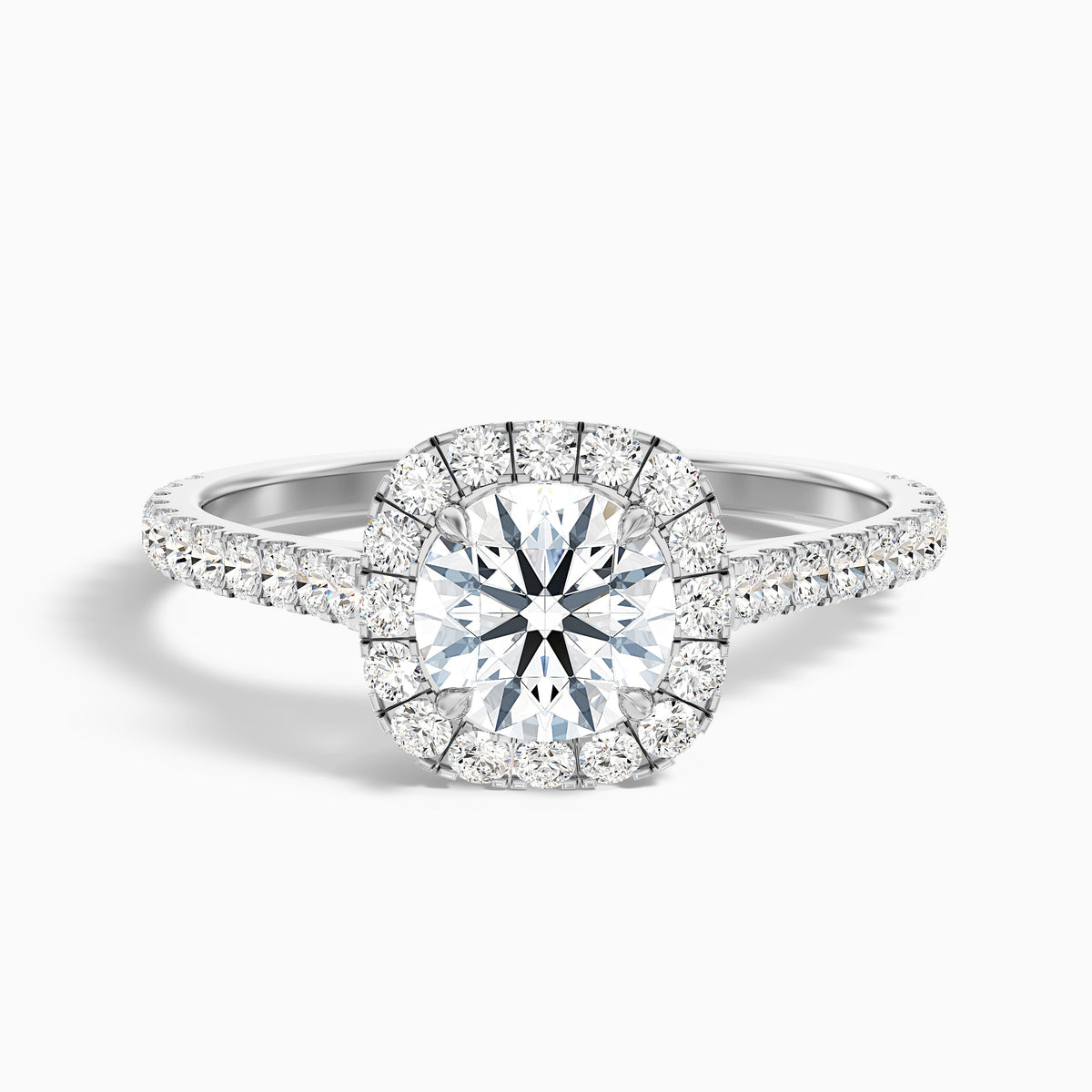 Anika 5.5 Carat Round Halo Pave Moissanite Diamond Ring in 14k Rose Gold