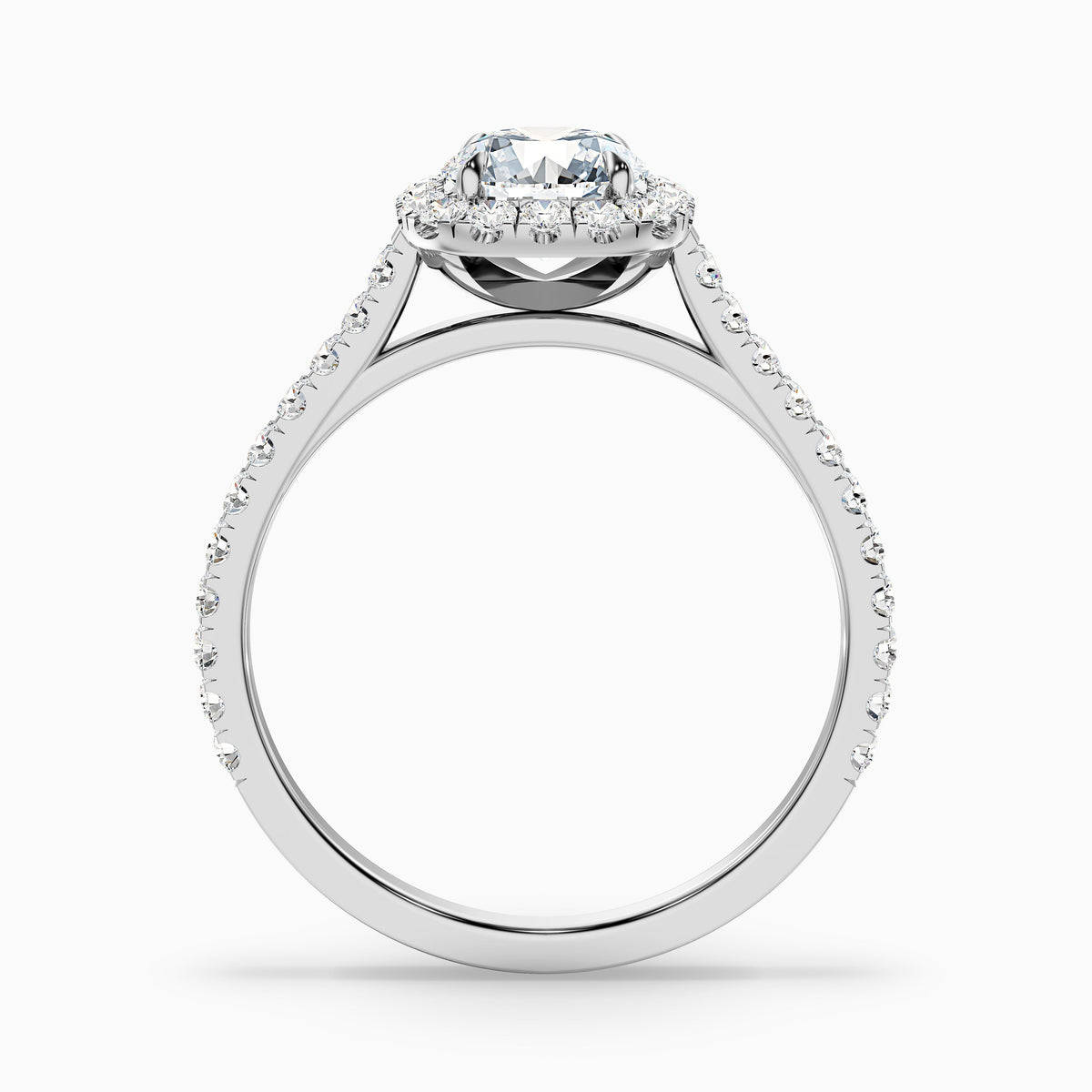 Anika 2 Carat Round Halo Pave Moissanite Diamond Ring in 10k Rose Gold