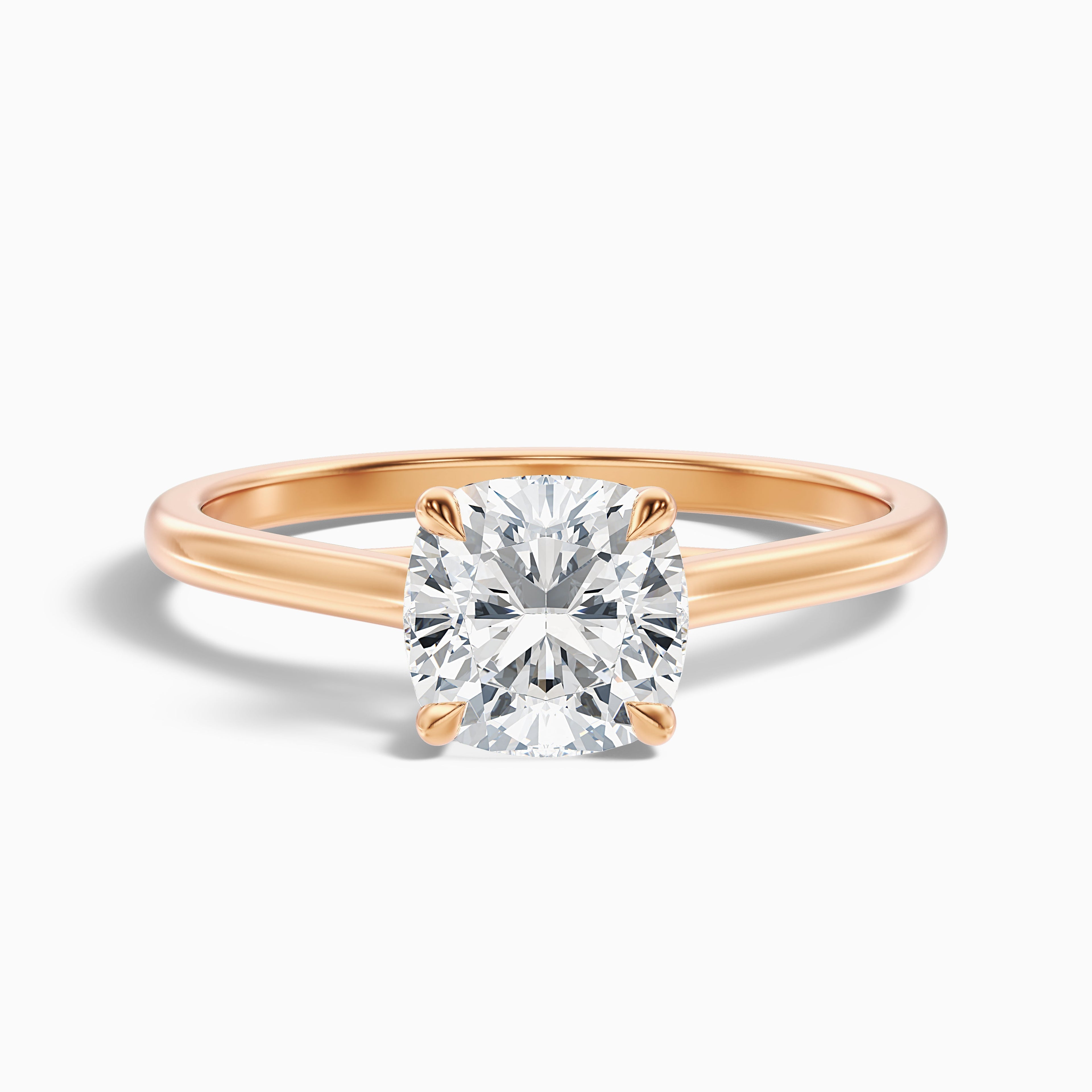 Nelli 2 Carat Cushion Cut Solitaire Moissanite Diamond Ring in Platinum