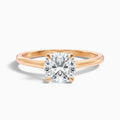Nelli 1 Carat Cushion Cut Solitaire Moissanite Diamond Ring in 10k Rose Gold